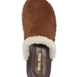 Miu miu shearling clog